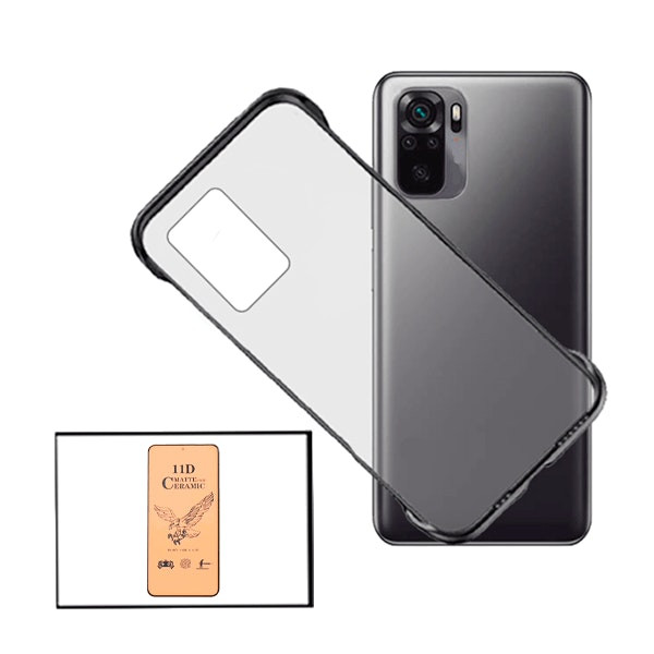 Protector CeramicGlass y funda Invisible Bumper para Xiaomi Redmi Note 10