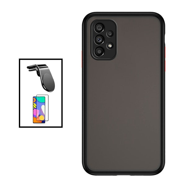 Capa antichoque com proteção de câmara, película 5D full cover e suporte magnético para Samsung Galaxy A53 5G