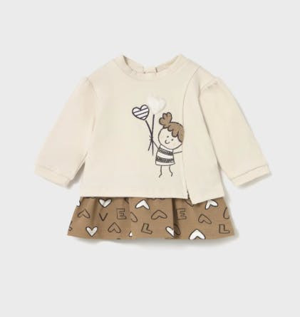 Vestido combinado de felpa