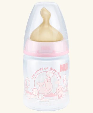 Biberón látex flujo medio 150 ml rosa 0-6 meses