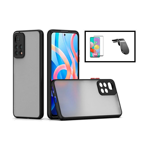Funda antiimpactos, cristal 5D full cover y soporte magnético para Redmi Note 11