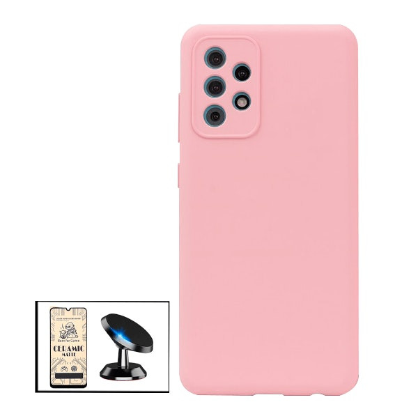 Protector CeramicGlass, Funda de Silicona Líquida y Soporte Magnético para Samsung Galaxy M32 5G