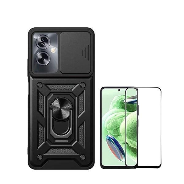 Protector 5D y funda magnética Defender para Oppo A79 5G - Negro