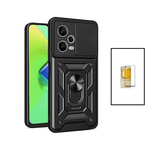 Magnetic protective case with glass screen protector for Redmi Note 12