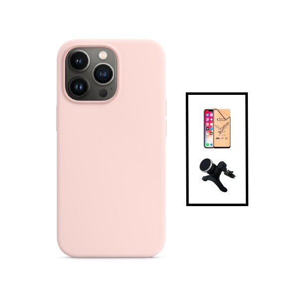 Kit protector CeramicGlass con funda de silicona y soporte magnético para iPhone 14