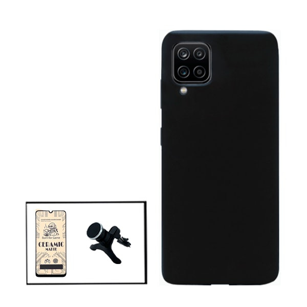 Kit CeramicGlass con Funda de Silicona y Soporte Magnético para Samsung Galaxy A12