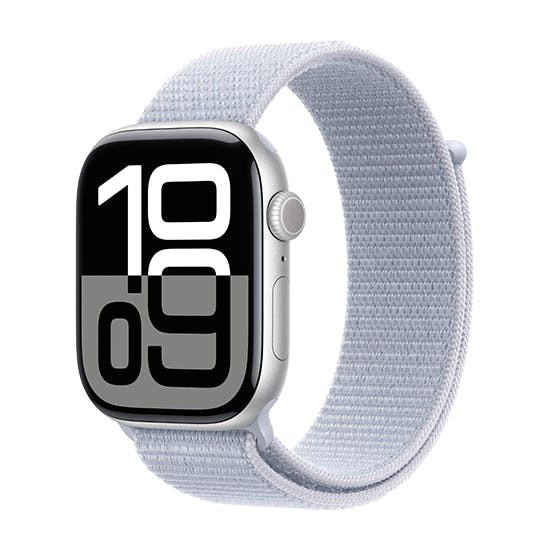 Watch Apple Watch Series 10 GPS 46mm Silver Aluminium Case with Sport Loop - Blue Cloud