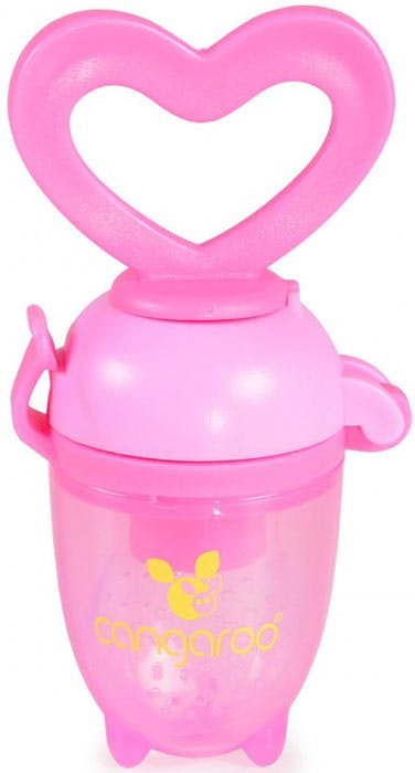 Silicone baby feeder with mesh - Love pink