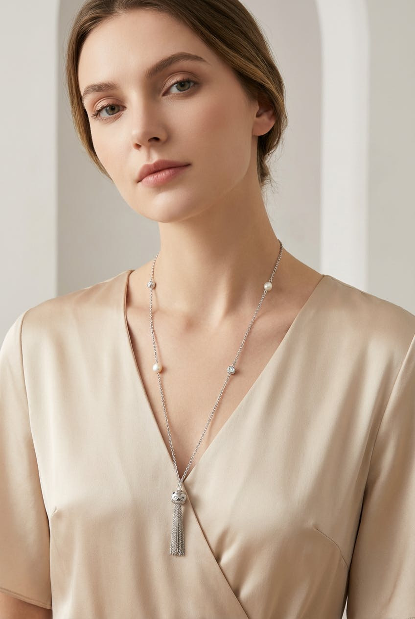 Collar Juliette en Plata 925 con Cuentas de Viana y Perlas Barrocas