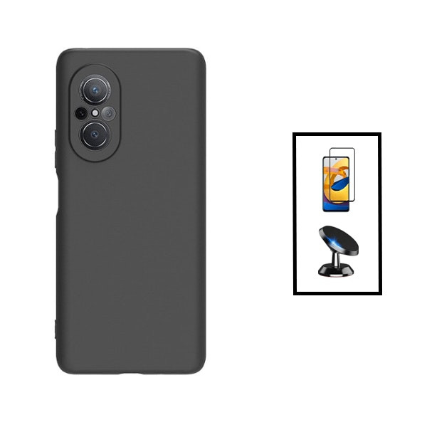 Kit protector vidrio templado + funda silicona líquida + soporte magnético para Nova 9 SE