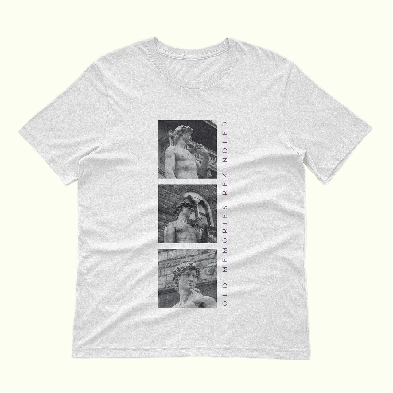 Camiseta unisex de algodón premium con estampado escultórico