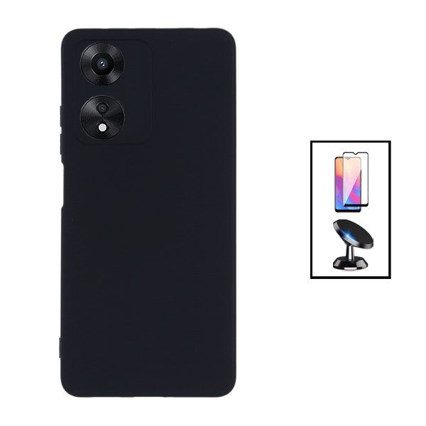 Kit protector de vidrio, funda de silicona y soporte magnético para Oppo A17