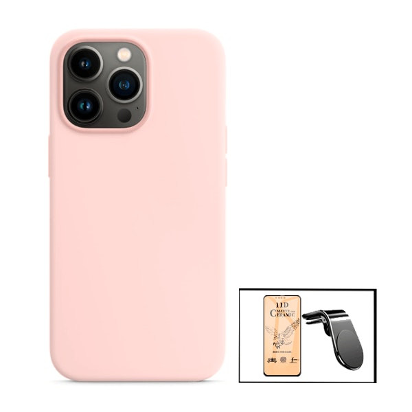 Protector CeramicGlass, Funda Silicona Líquida y Soporte Magnético para iPhone 13