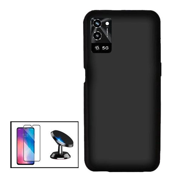 Tempered glass protector and silicone case kit with magnetic car mount for Oppo A56 5G