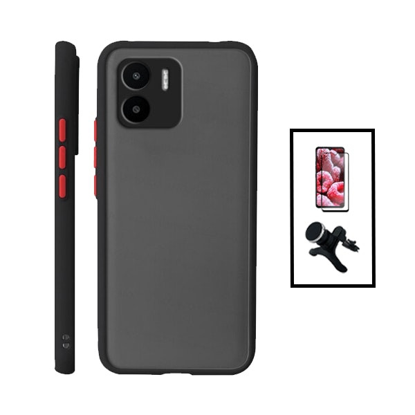 Funda antichoque translúcida con 5D full cover y soporte magnético para Xiaomi Redmi A2