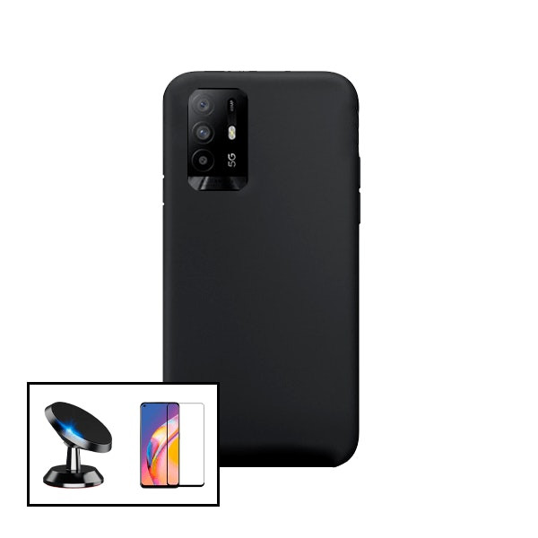 Protector de vidrio, funda de silicona y soporte magnético para Oppo A95 5G