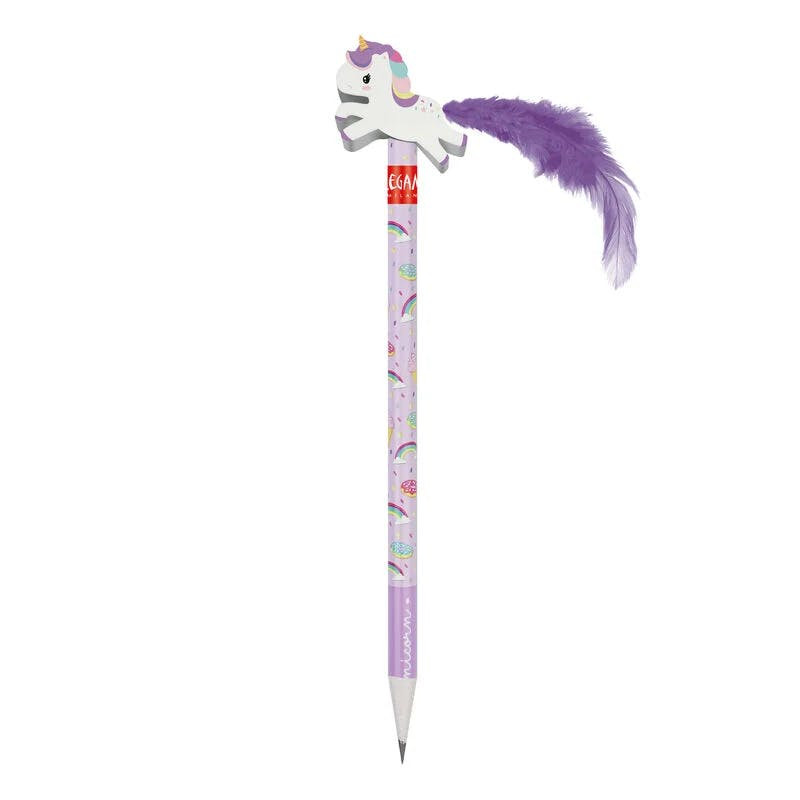 Pencil with unicorn eraser, HB graphite