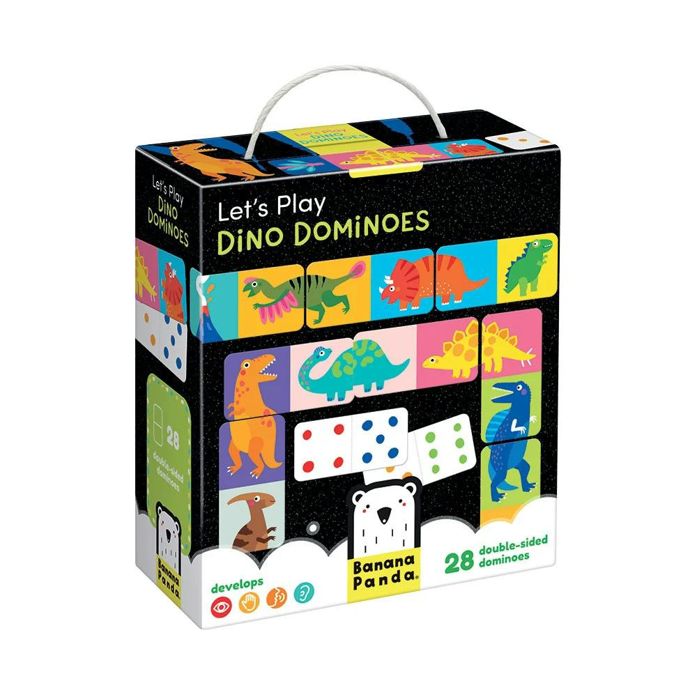 Dino Domino set, 28 pieces, carry box
