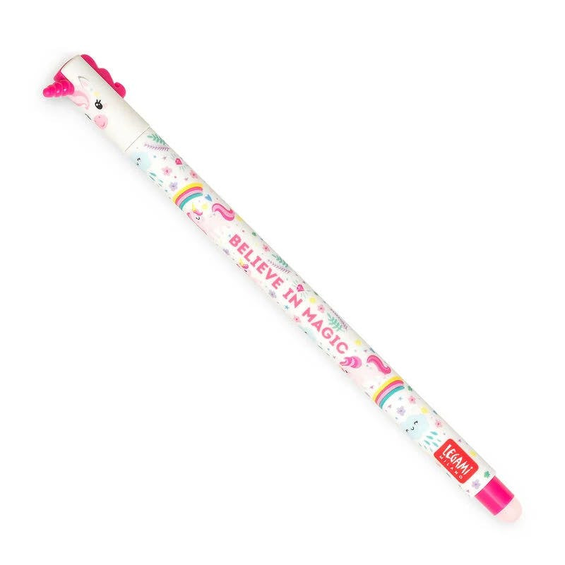 Bolígrafo borrable unicornio gel 0,7 mm con goma incorporada