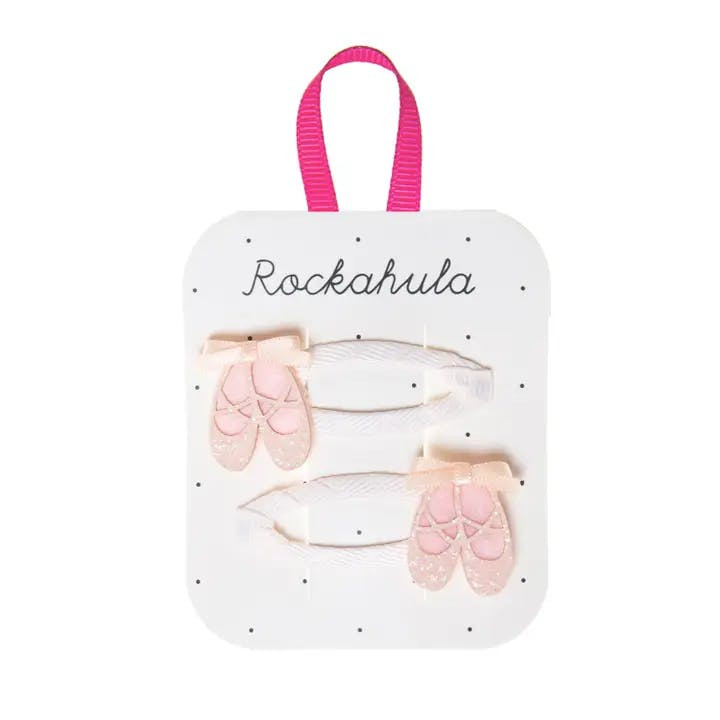Ganchos de pelo con zapatillas de ballet en fieltro