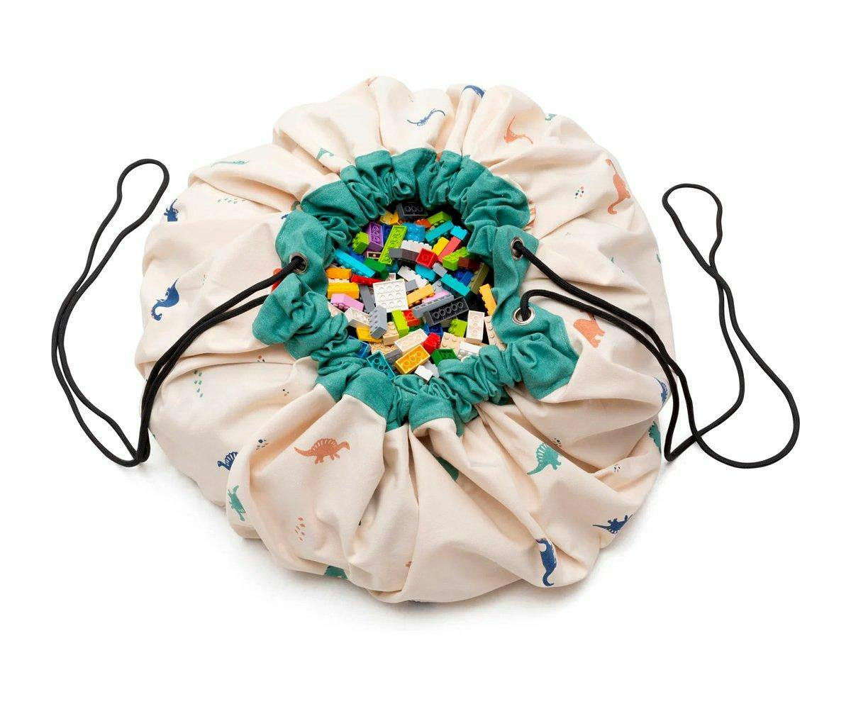 Tapete de Actividades y Bolsa Dino, algodón, 140 cm diámetro
