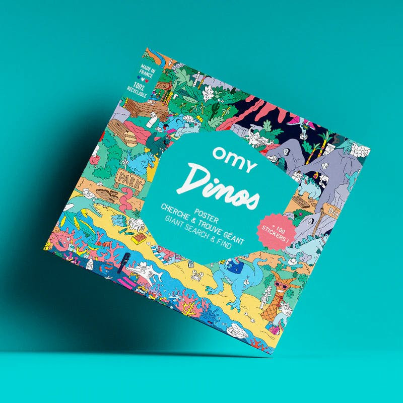 Póster gigante busca y encuentra dinosaurios