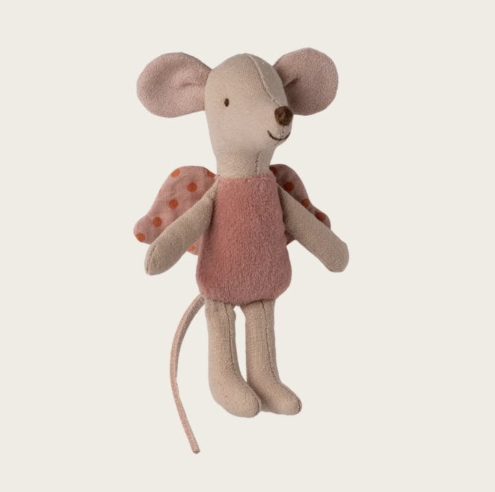 Ratón Hada Pequeño con Alas, 10 cm, Rosa