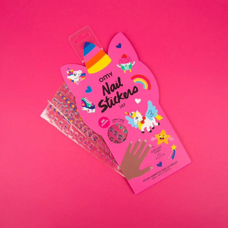 Adhesivos de uñas infantiles Lily Unicornio — 200 piezas