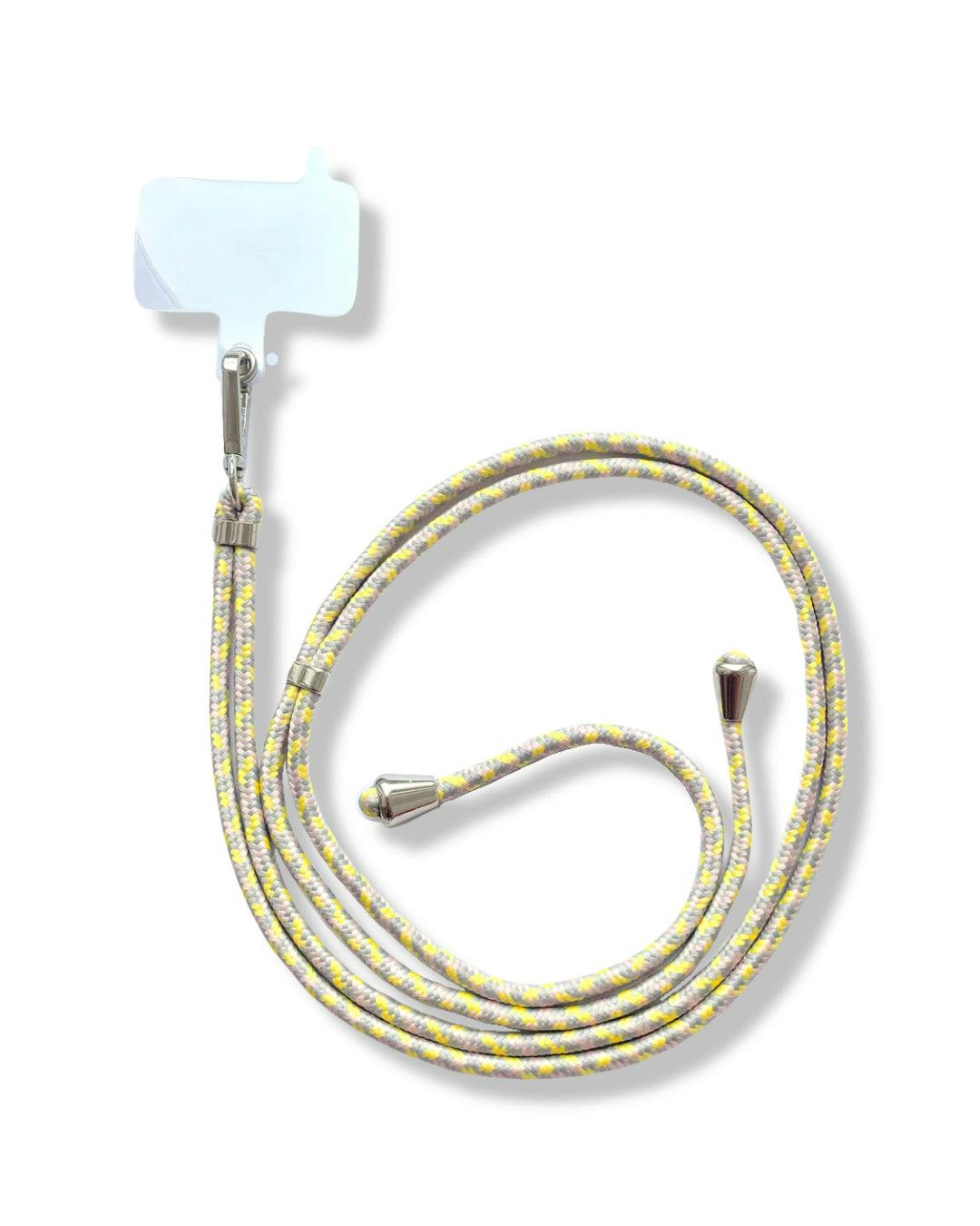Universal phone lanyard and case strap - yellow and grey