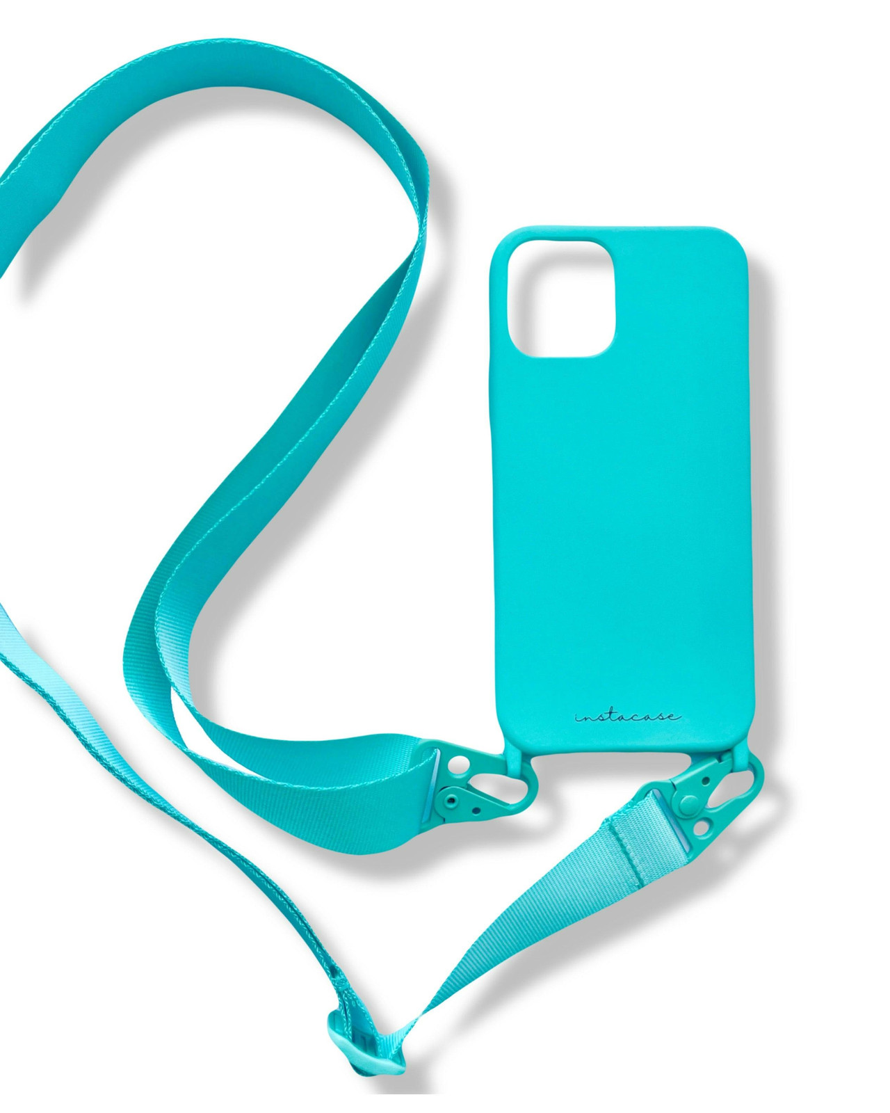 Case with strap for iPhone - aqua green