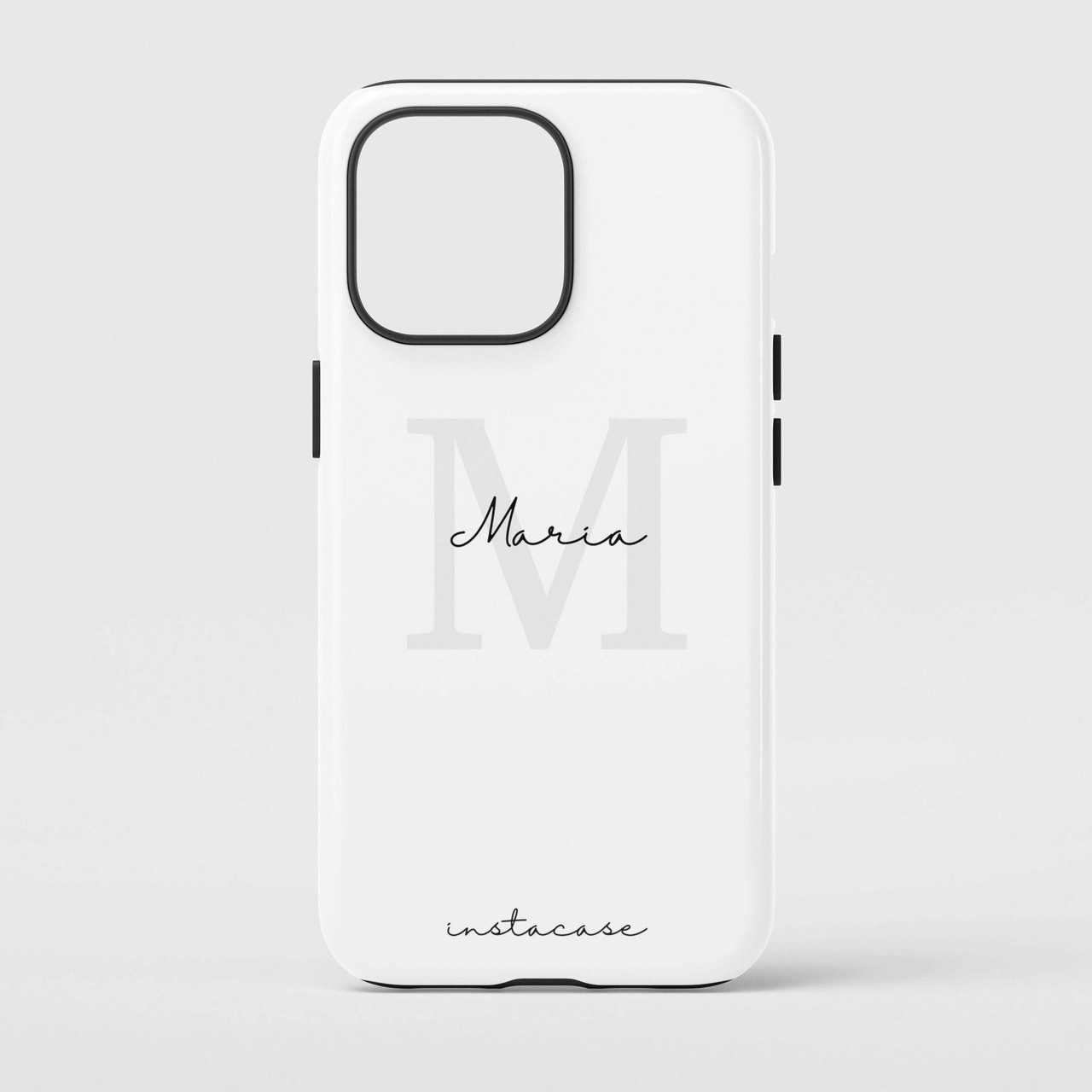 Funda Premium Glossy Personalizada para iPhone con Iniciales Blanco