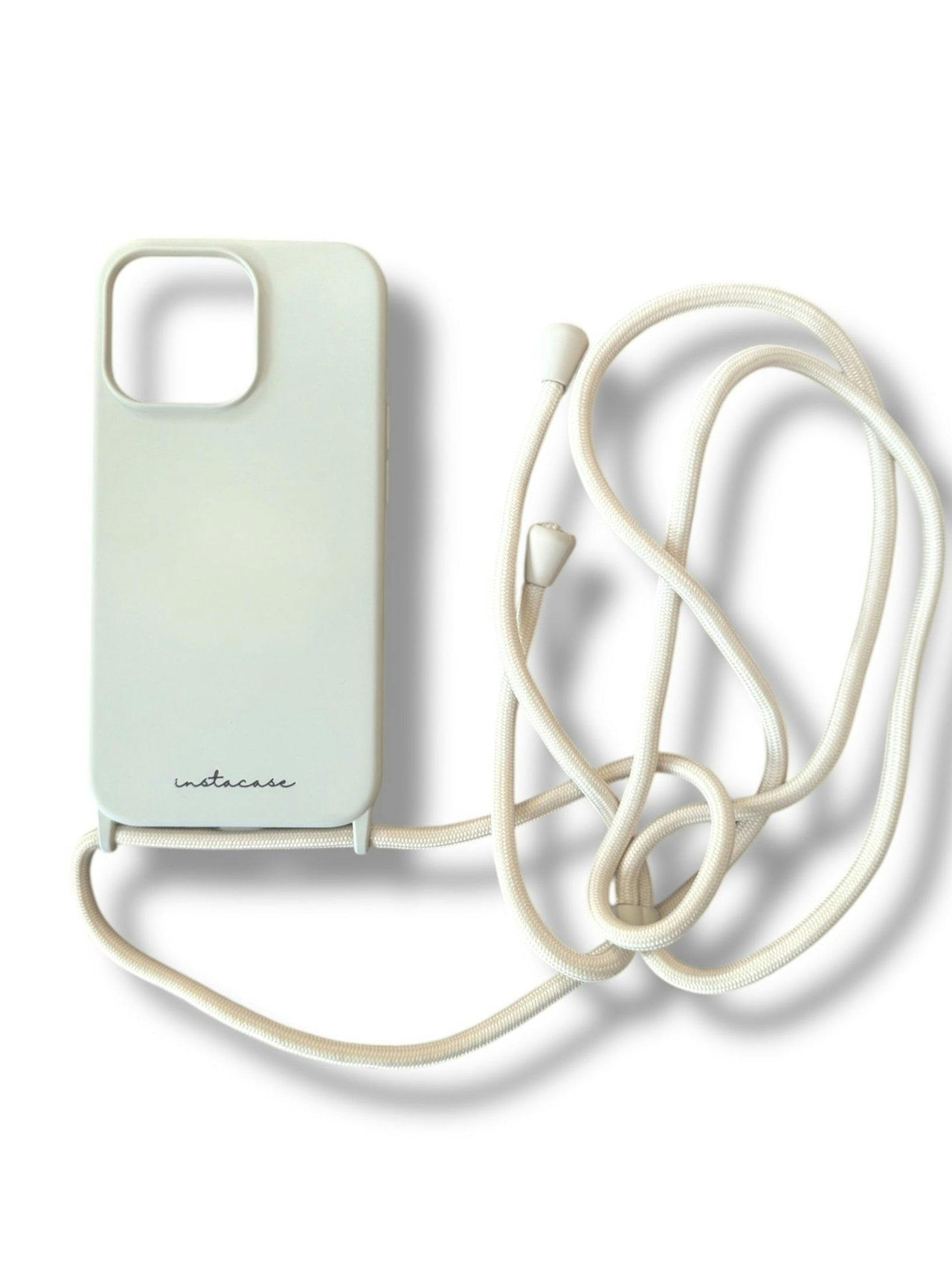Funda iPhone con Cordón Fino Crema