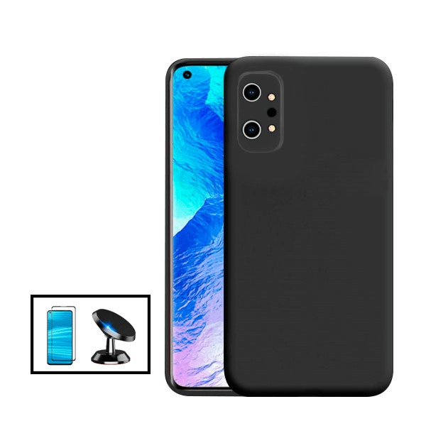 Kit Cristal Templado Full Cover 5D y Funda Silicona Líquida con Soporte Magnético