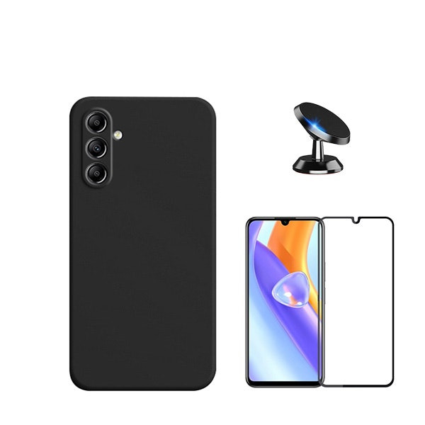 Liquid Silicone Case and Full Cover Glass Protector for Samsung Galaxy A25 5G