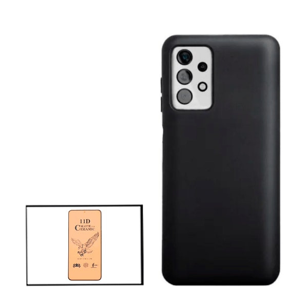 Protector CeramicGlass y funda silicona líquida para Galaxy A52
