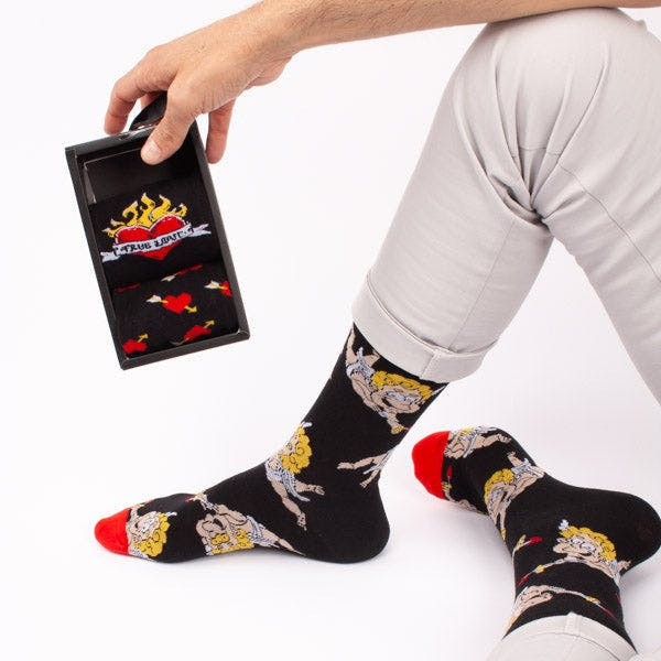 Caja regalo 3 pares de calcetines con diseño amoroso