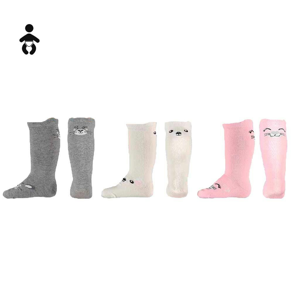 Pack 3 calcetines altos de algodón para bebé