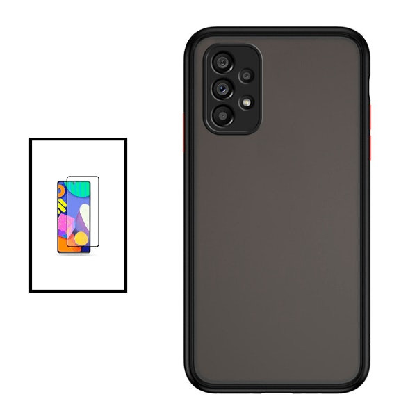 Funda antichoque con protección de cámara y protector 5D para Samsung Galaxy A53 5G - Negro