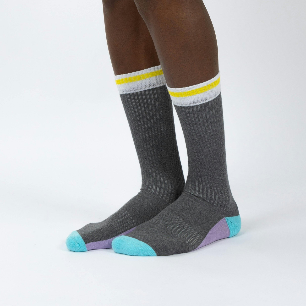 Pack of 2 recycled cotton sports socks gray
