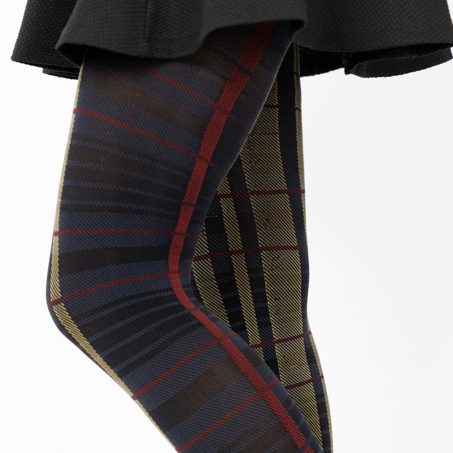 Tartan pattern tights 80 DEN with satin finish