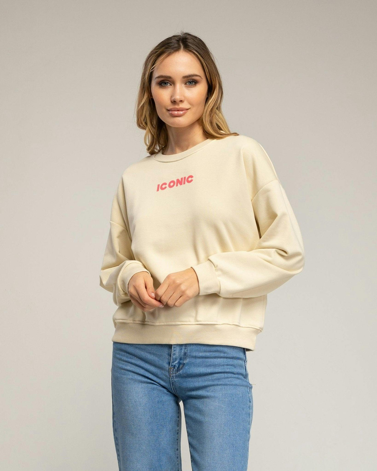 Sweatshirt with "iconic" fluorescent print