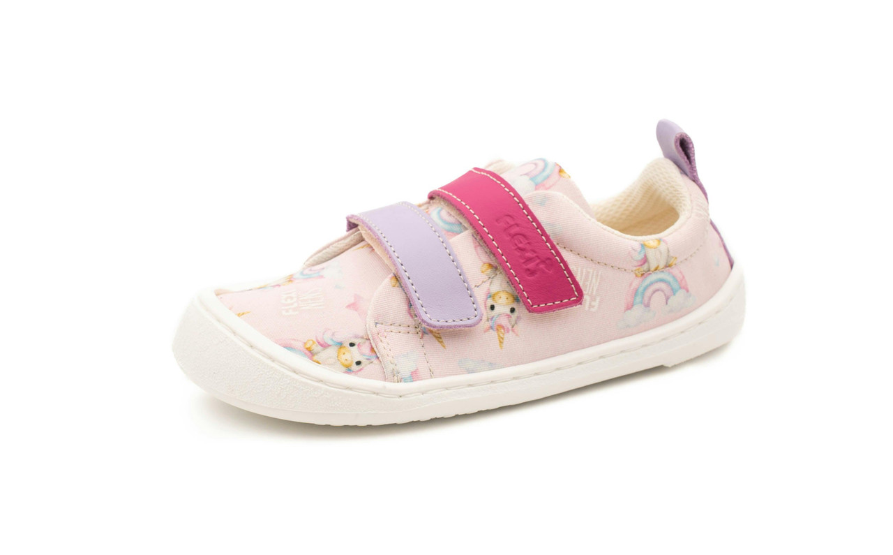 Zapatillas barefoot con velcro y estampado de unicornio