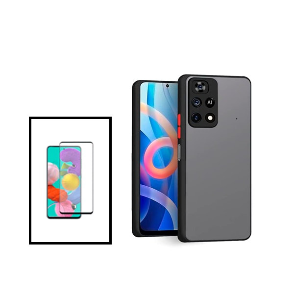 Funda antichoques con protección de cámara y protector 5D Full Cover para Poco X4 Pro 5G
