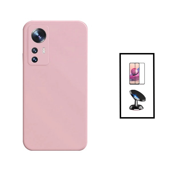 Tempered glass Full Cover kit with silicone case and magnetic car mount for Xiaomi 12T Pro