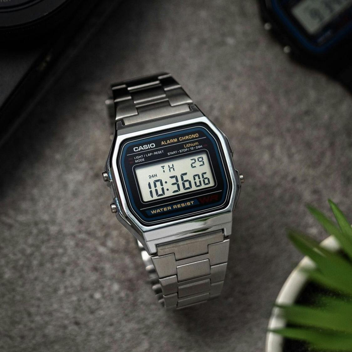 Reloj digital A158WA caja acero inoxidable brazalete