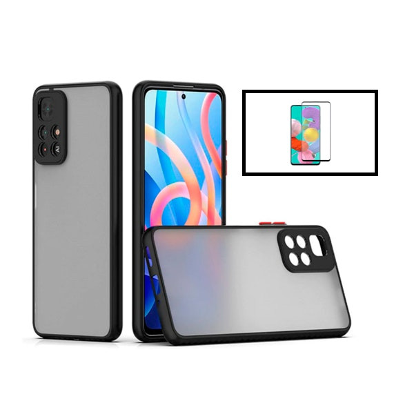 Translucent shockproof case with camera protection and 5D protector for Redmi Note 11T 5G