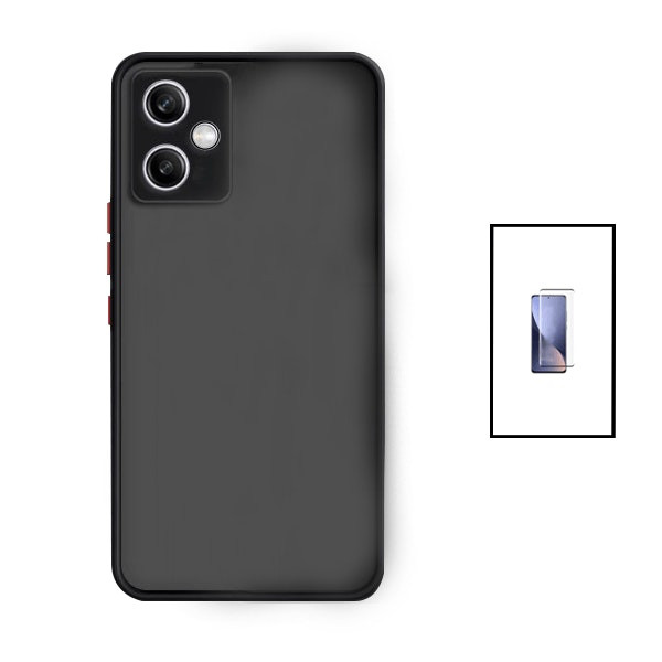 Funda antichoque translúcida con protección de cámara y protector 5D para Redmi Note 12