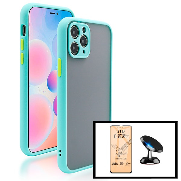 Funda anticaídas, protector CeramicGlass y soporte magnético para iPhone 13