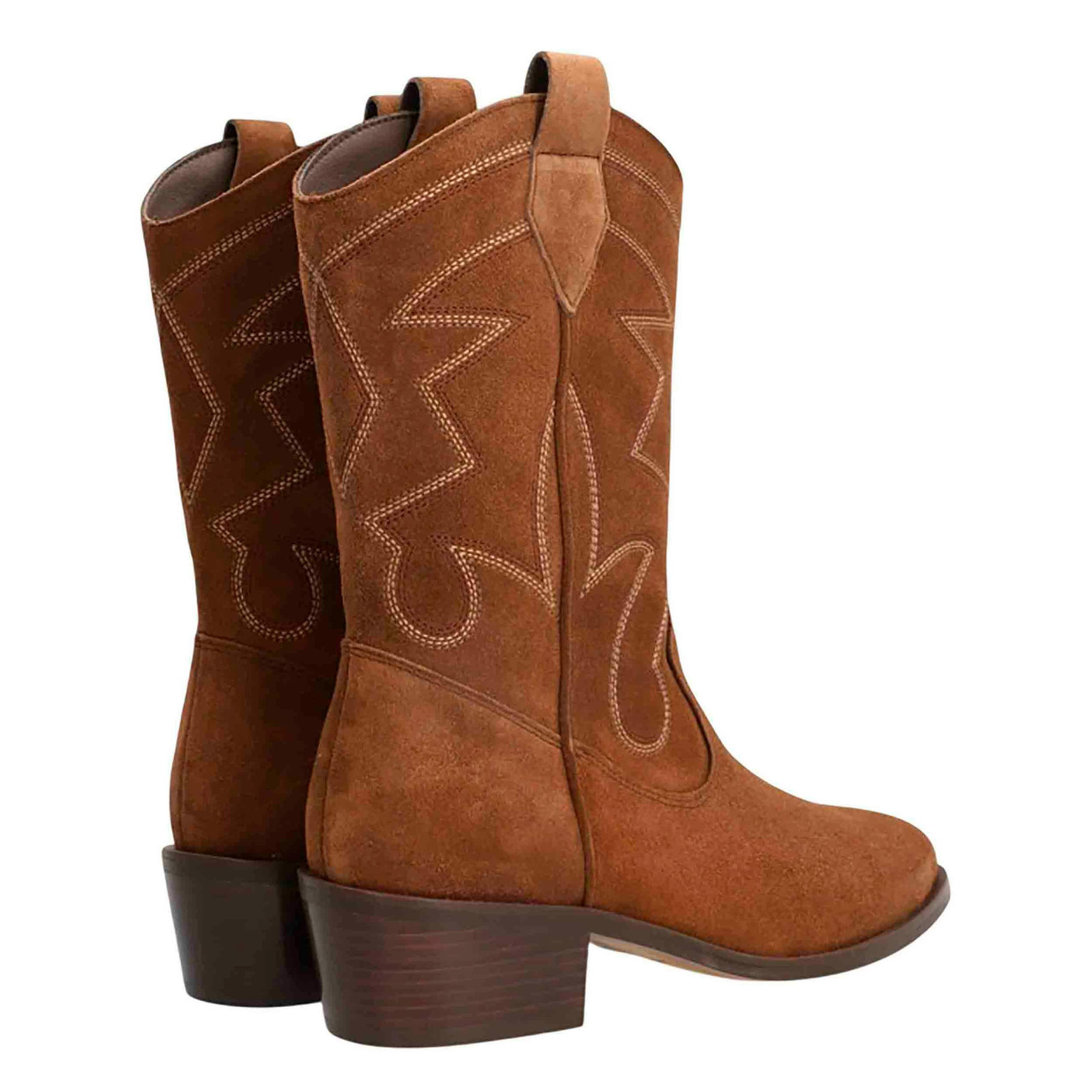 Bota campera de piel serraje caña media