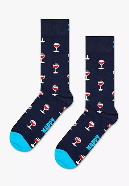 Meias unissex Happy Socks com estampa de taça de vinho